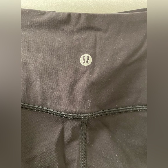 Lululemon 25 inch black leggings with sheer striped sides - Picture 6 of 9